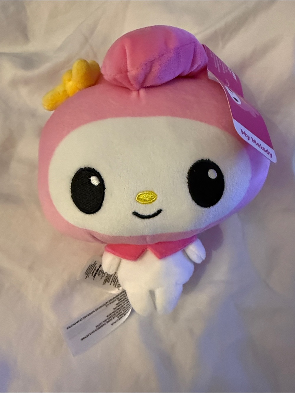 Sanrio My Melody Pink & White Plush Toy with Yellow Bow